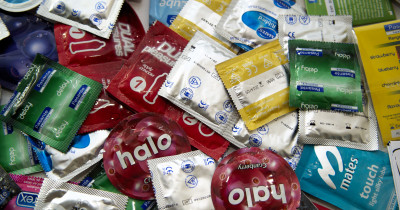 Assorted packs of condoms